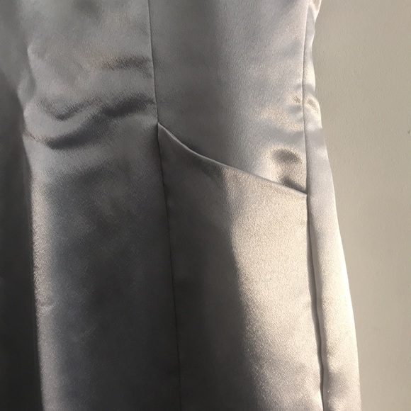 Haiying Snider, Size 4 Metallic Gray 100% Silk Mini Dress - Picture 5 of 12
